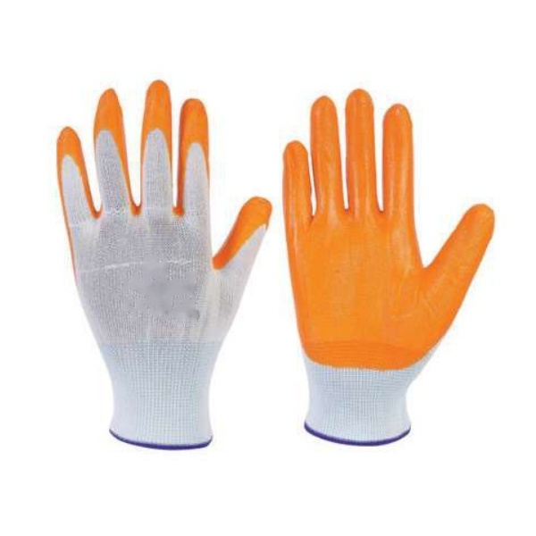 IND-HP-04 Nitrile Palm-Coated Precision Handling Gloves (Black / Orange)